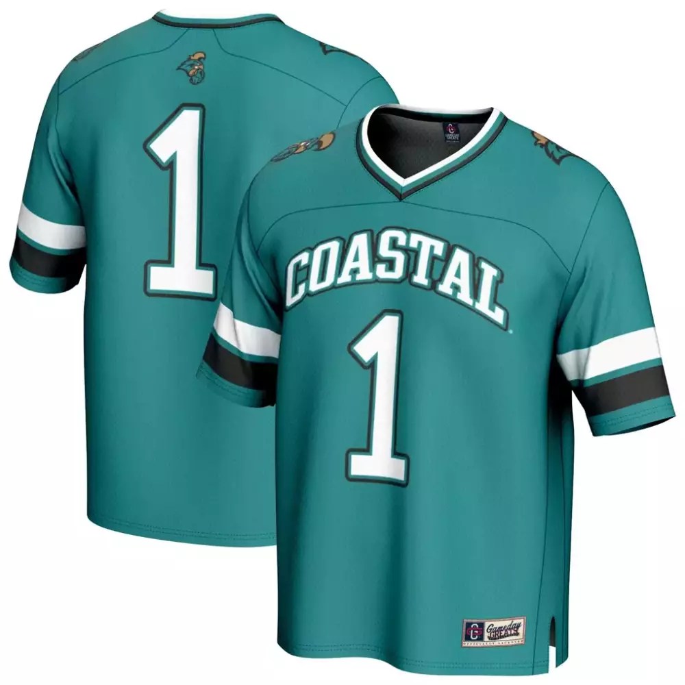 Coastal 1 Carolina Jersey Teal Men Lacrosse White Black Gameday Fashion