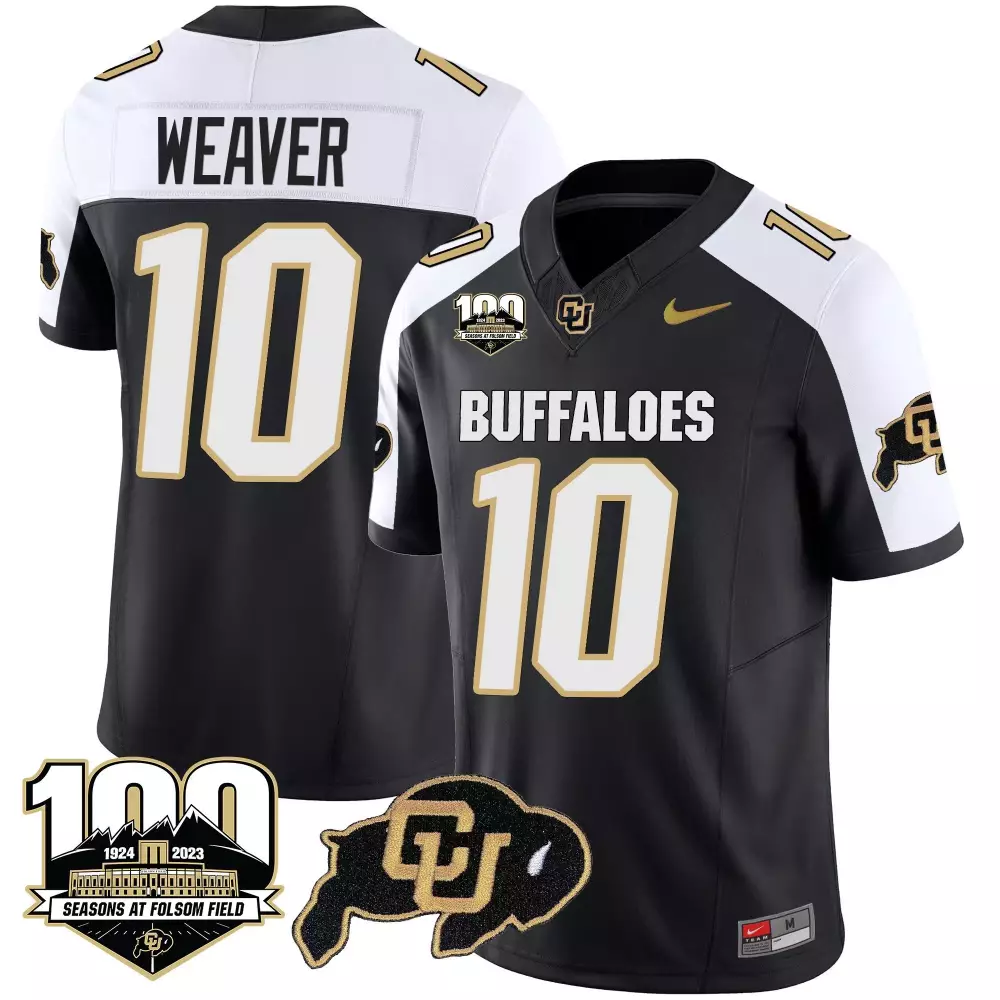 Xavier Weaver 10 Jersey Black Colorado Buffaloes Cu Buffalo Men White Gold Alternate
