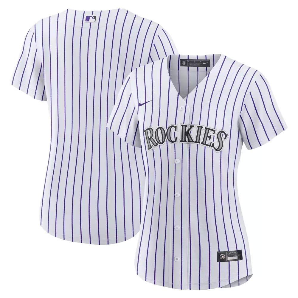 Custom Colorado Rockies Jersey White Women Pinstripe Purple All Stitched Vapor