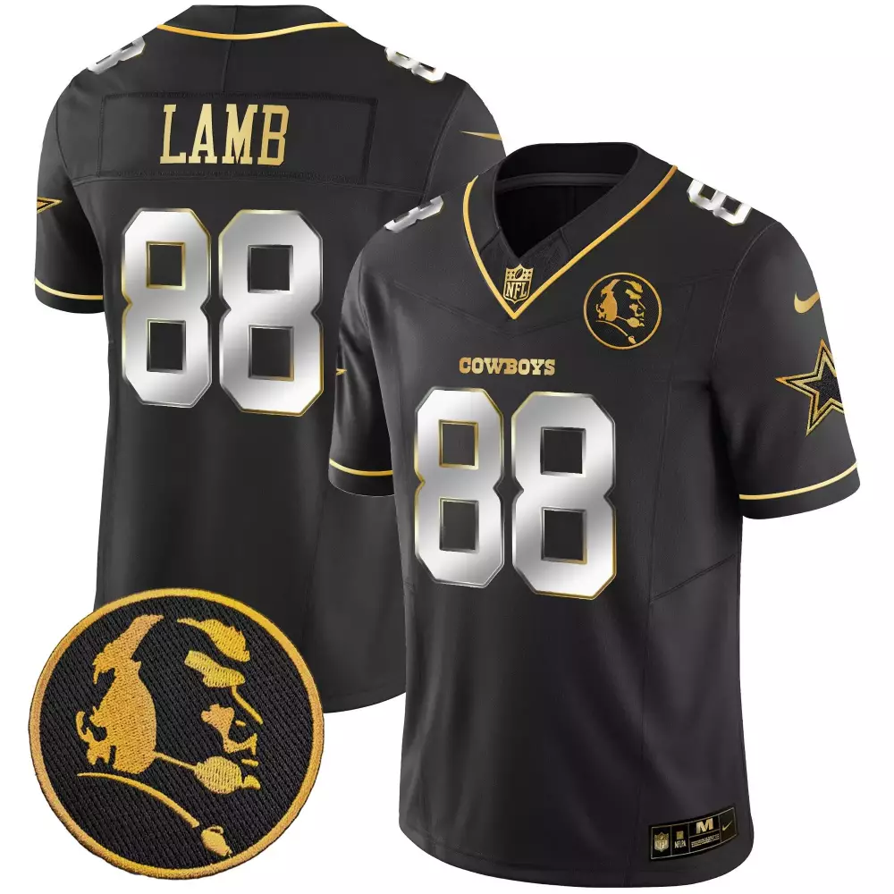 Ceedee Lamb 88 Cowboys Jersey Black Men Gold Silver Limited Vapor All Stitched