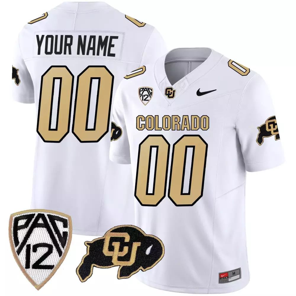Custom Colorado Buffaloes Jersey White Men Gold Black All Stitched Vapor