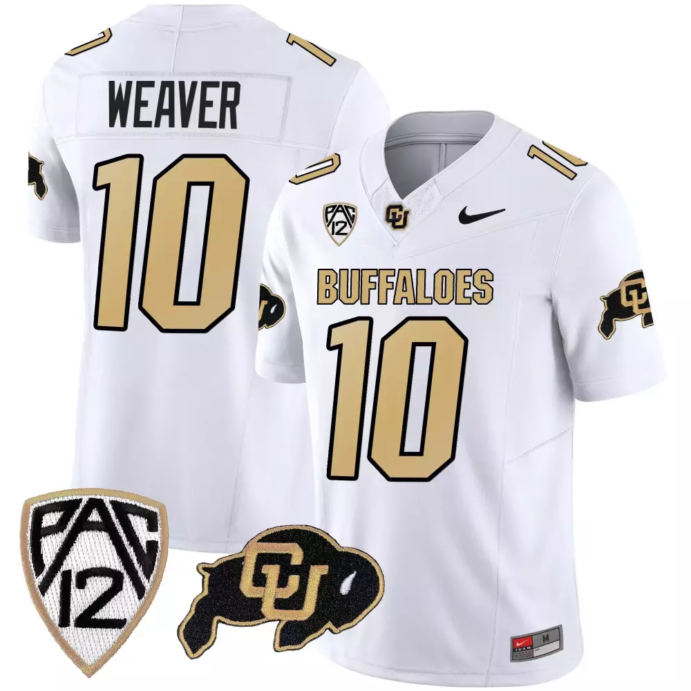 Xavier Weaver 10 Jersey White Colorado Buffaloes Cu Buffalo Men Gold Black Vapor