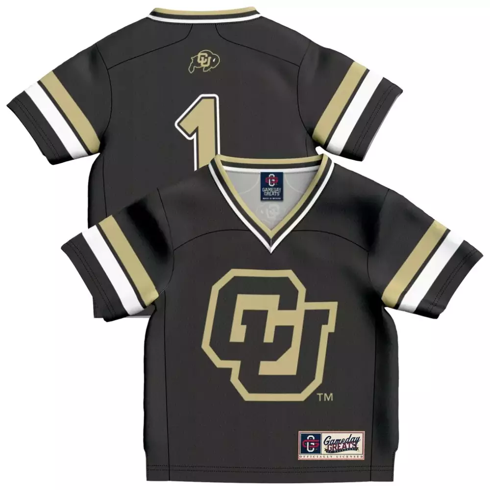 Custom Colorado Buffaloes 1 Jersey Black Gold White Gameday Fashion