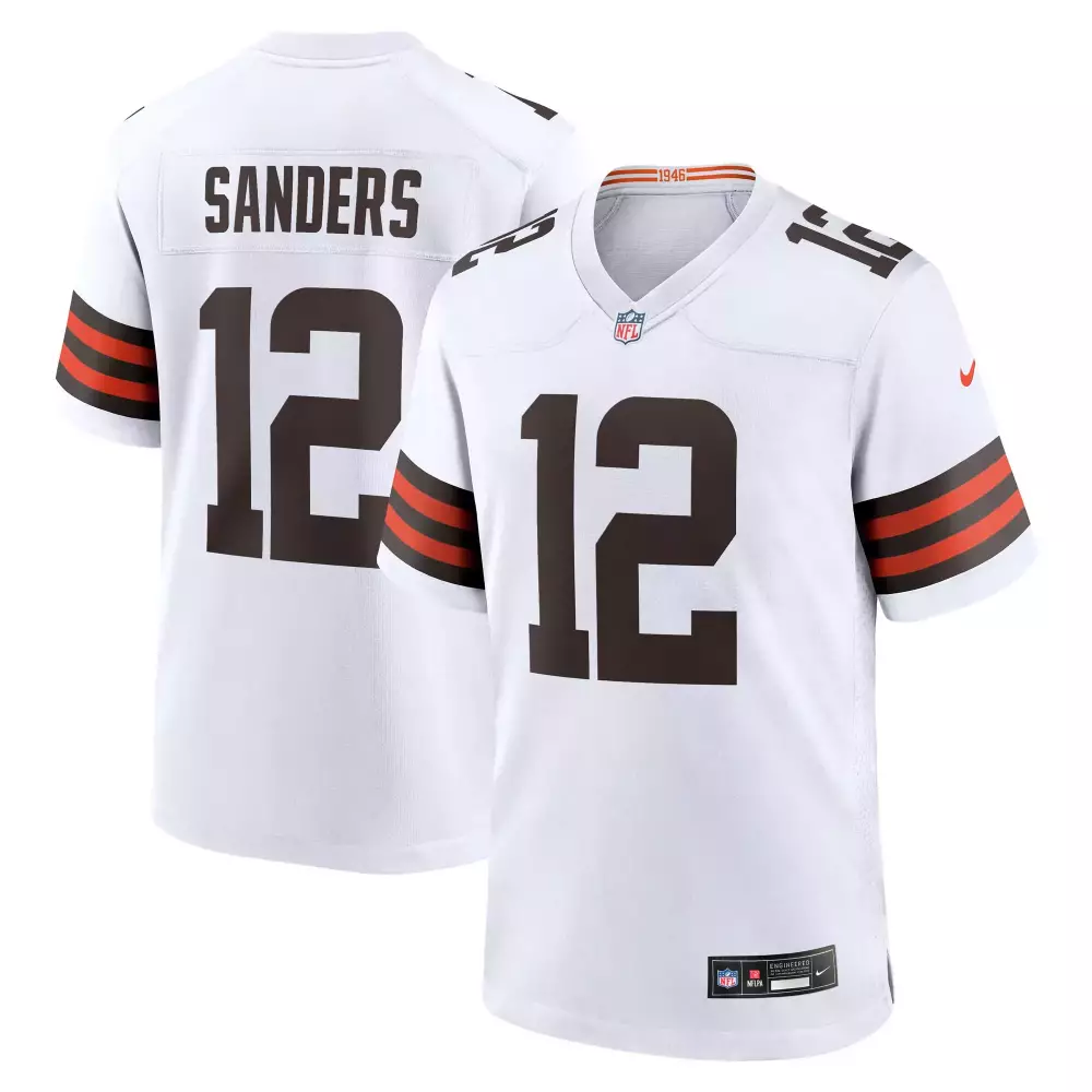 Raheim Sanders 12 Jersey White Cleveland Browns Men Alternate Brown Orange All Stitched