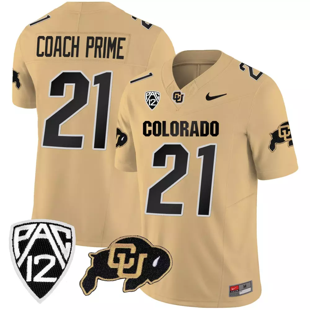 Coach Prime 21 Colorado Jersey Gold Buffaloes Men Black Vapor Limited All Stitched