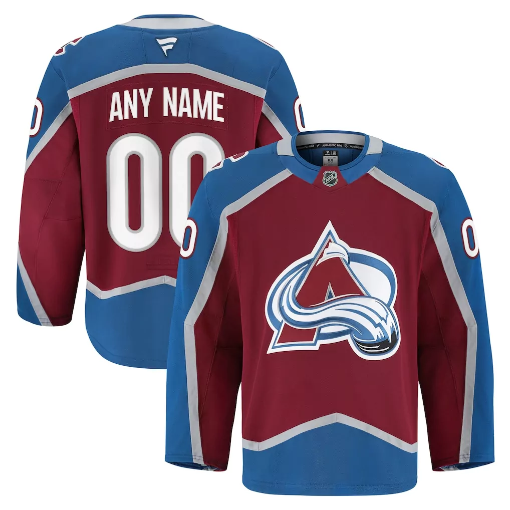Colorado Avalanche Jersey Maroon Men Blue Silver Home Authentic Pro Custom
