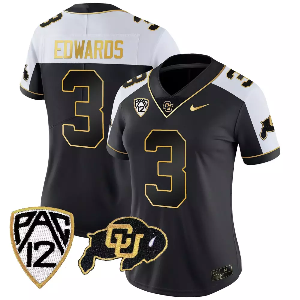 Dylan Edwards 3 Jersey Black Colorado Buffaloes Women White Gold Alternate Vapor