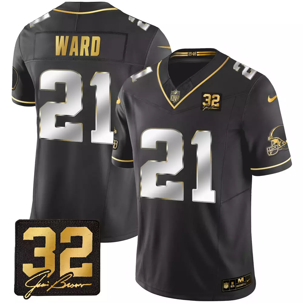 Denzel Ward 21 Raiders Jersey Black Las Vegas Men Silver Gold Limited All Stitched
