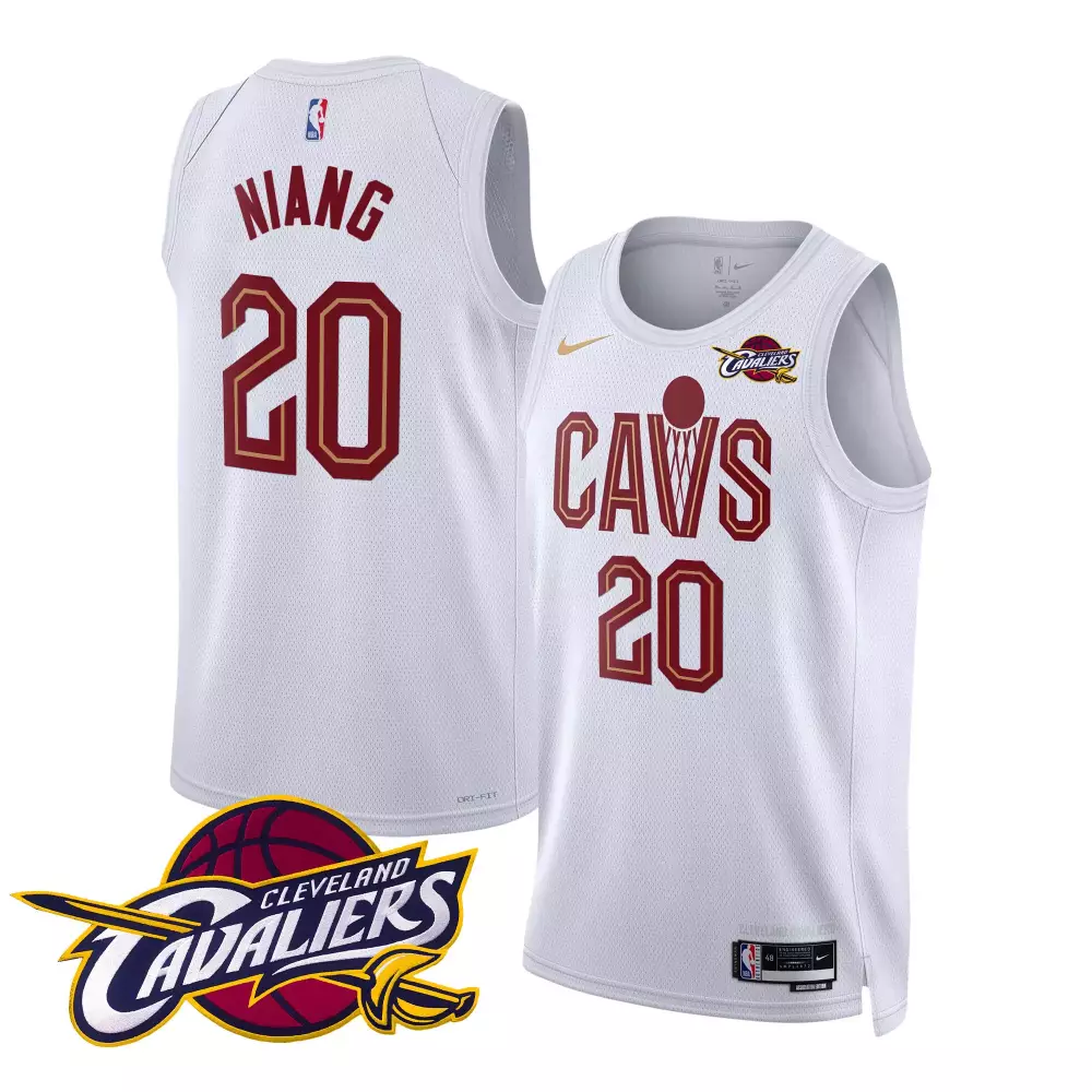 Lamine Niang 20 Jersey White Cleveland Cavaliers Men Standard Maroon Gold Swingman
