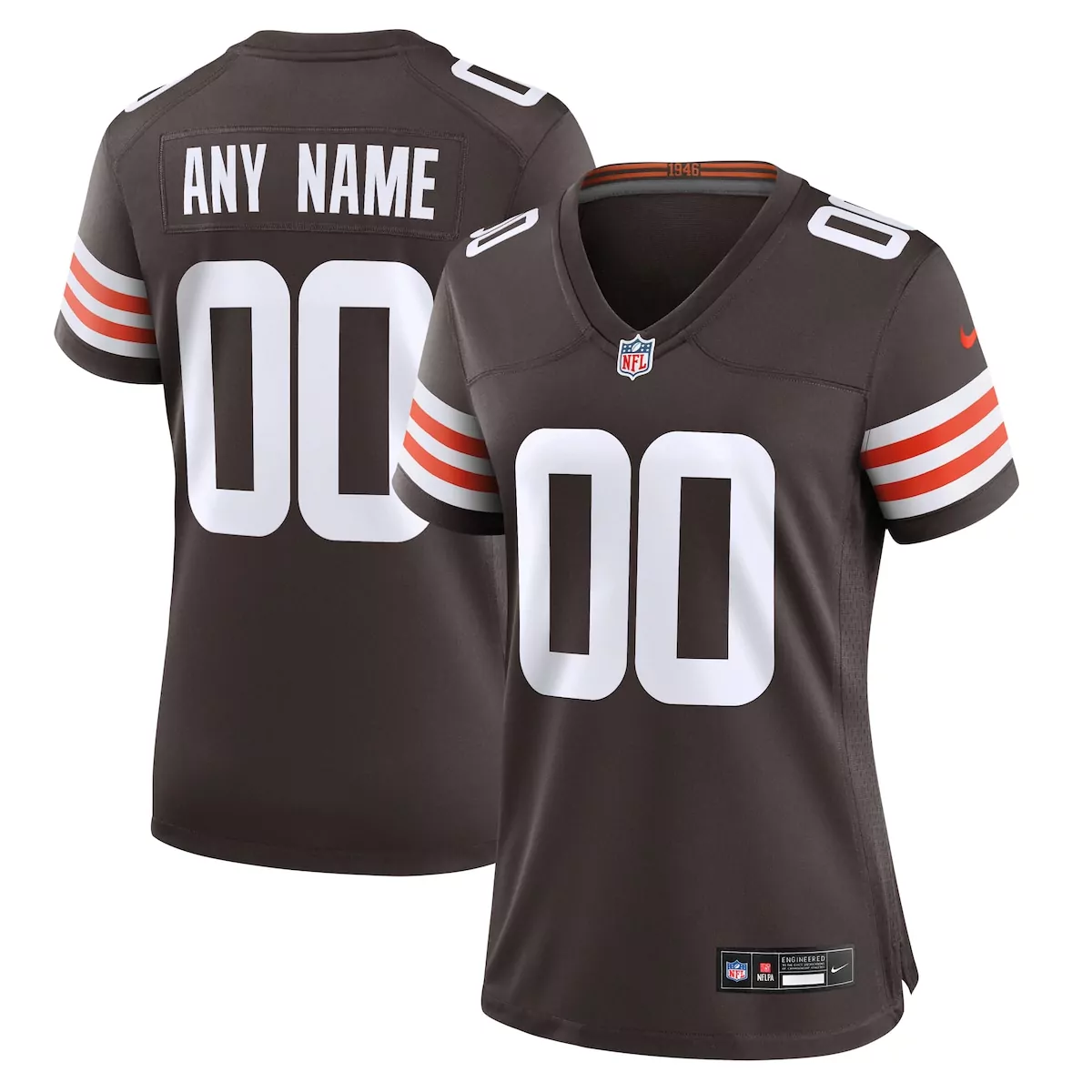 Cleveland Browns Jersey Brown Women Standard Orange White Custom Game