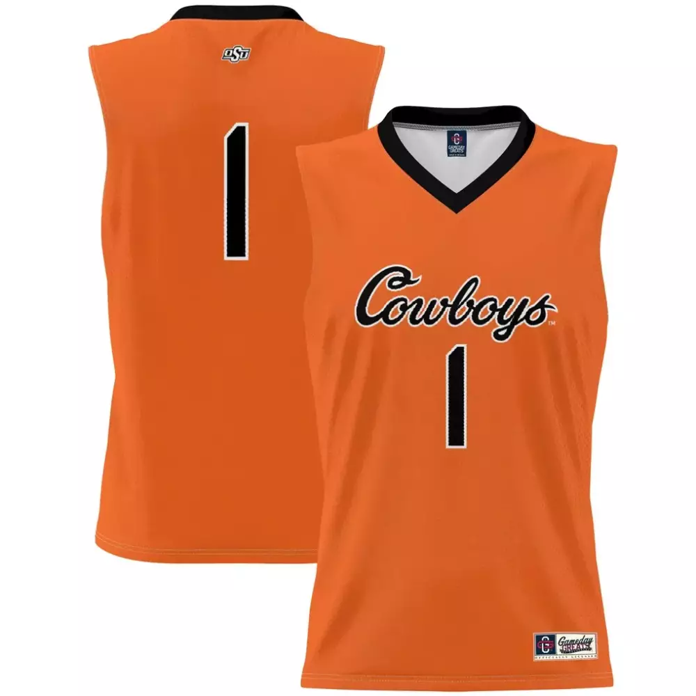 Custom Cowboys 1 Jersey Orange Volleyball Black Gameday Unisex