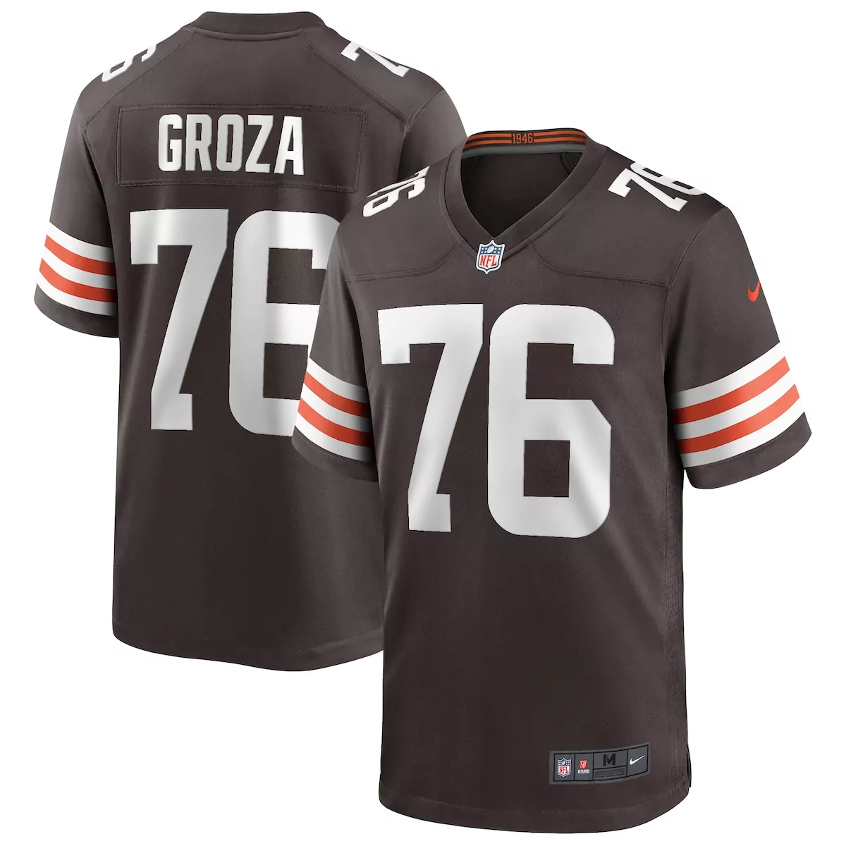 Lou Groza 76 Cleveland Browns Jersey Brown Men Game Orange White Retired