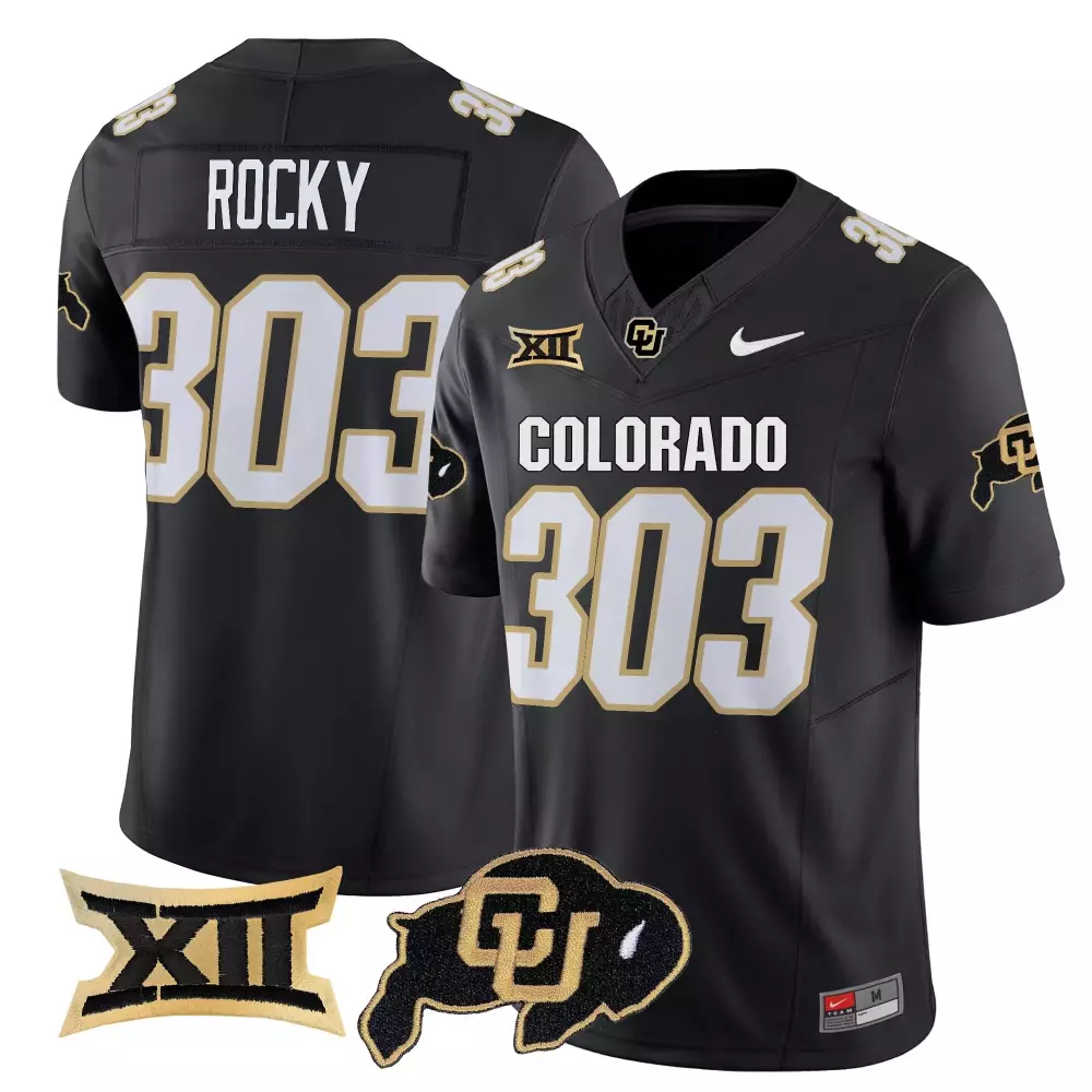 Rocky Buffaloes Colorado Jersey Black Xii Cu Buffs Men White Gold Vapor All Stitched