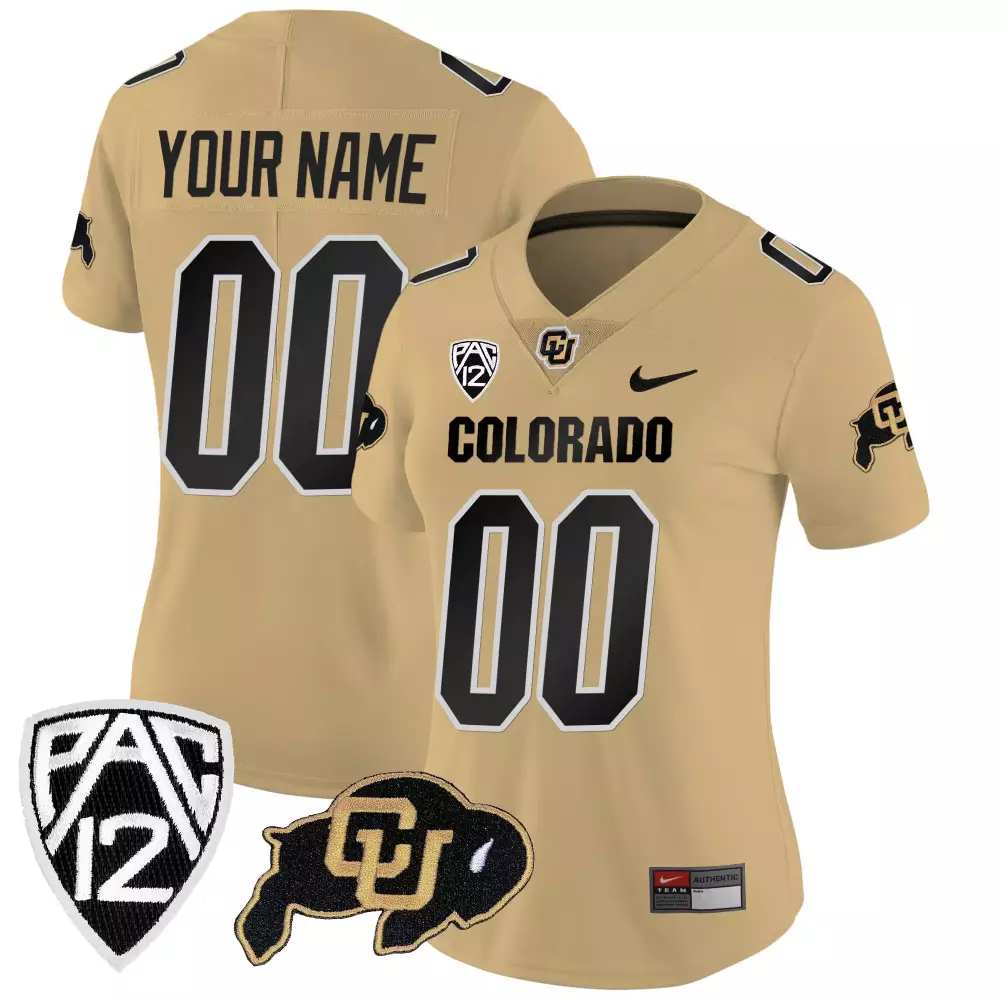 Custom Colorado Jersey Gold Cu Buffs Black All Stitched Vapor