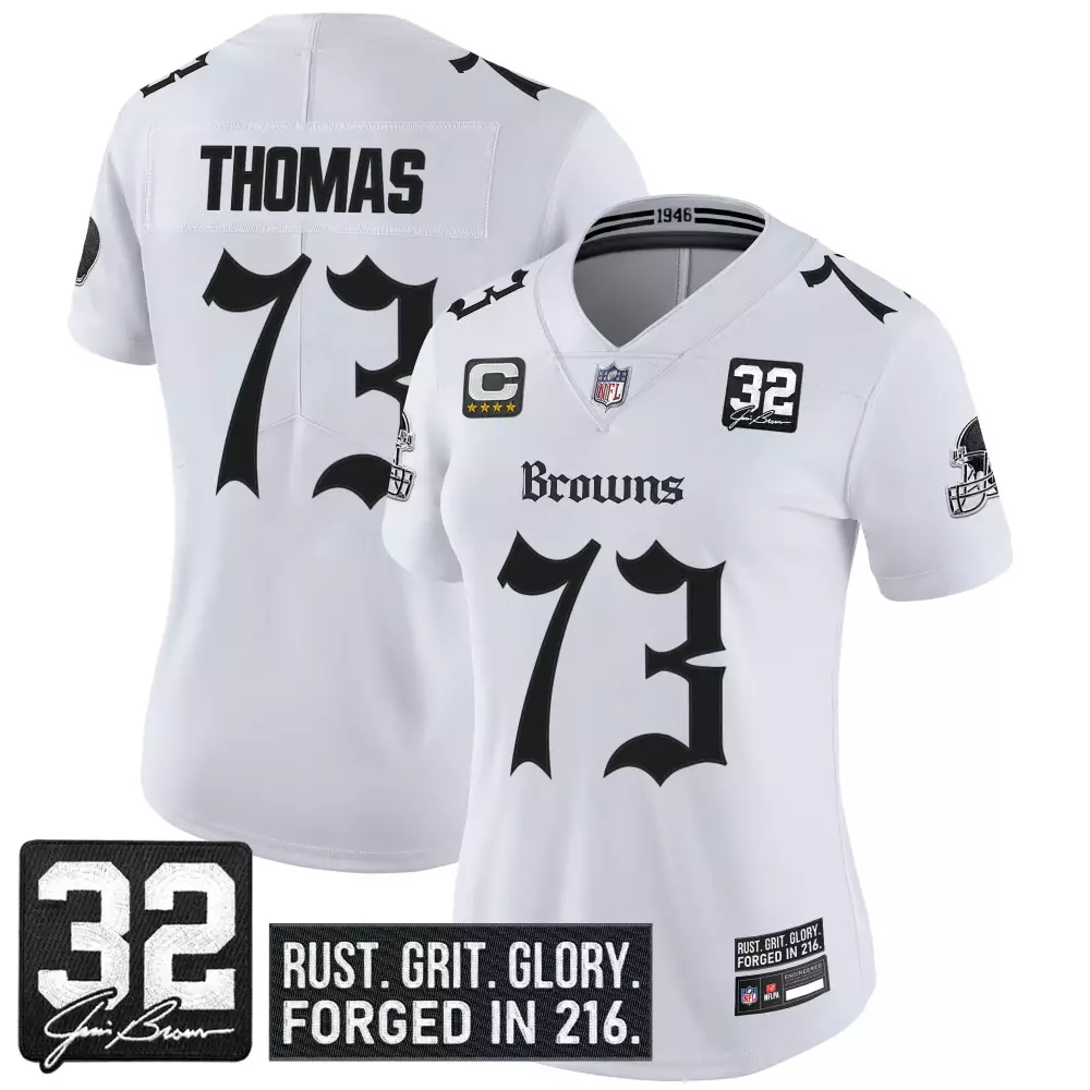 Daniel Thomas 73 Browns Jersey White Rust. Grit. Glory. Forged In 216. 2021 Women