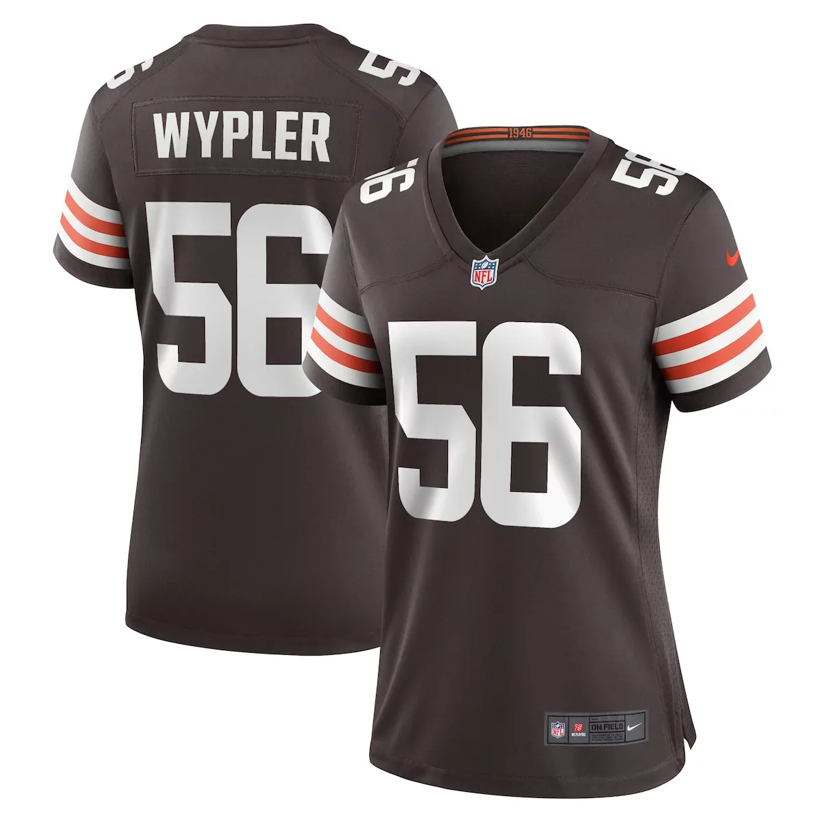 Luke Wypler 56 Cleveland Browns Jersey Brown Women Orange White Game