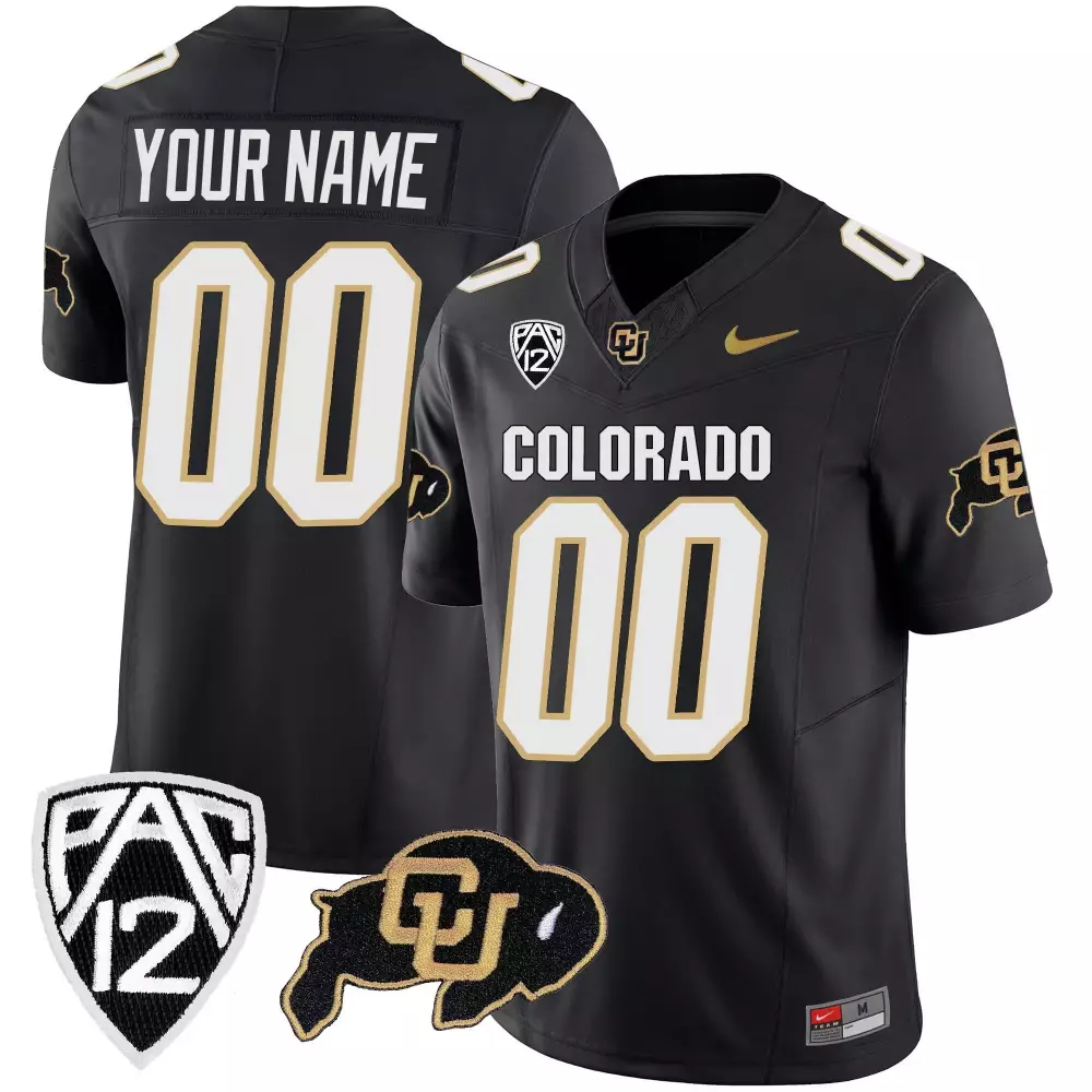 Custom Colorado Jersey Black Buffaloes Men Gold Vapor Limited All Stitched