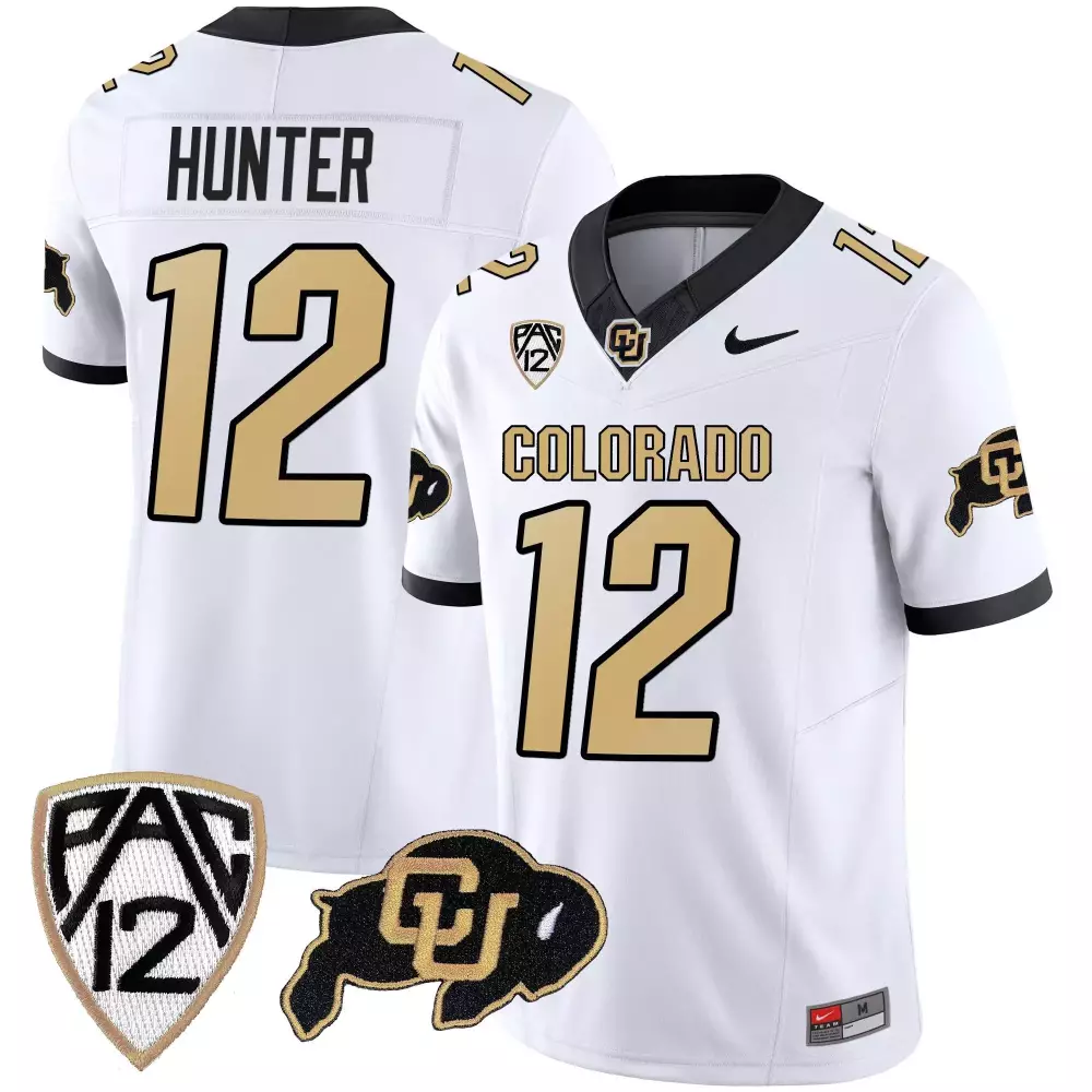 Travis Hunter 12 Colorado Jersey White Buffaloes Men Gold Black Limited Vapor v2