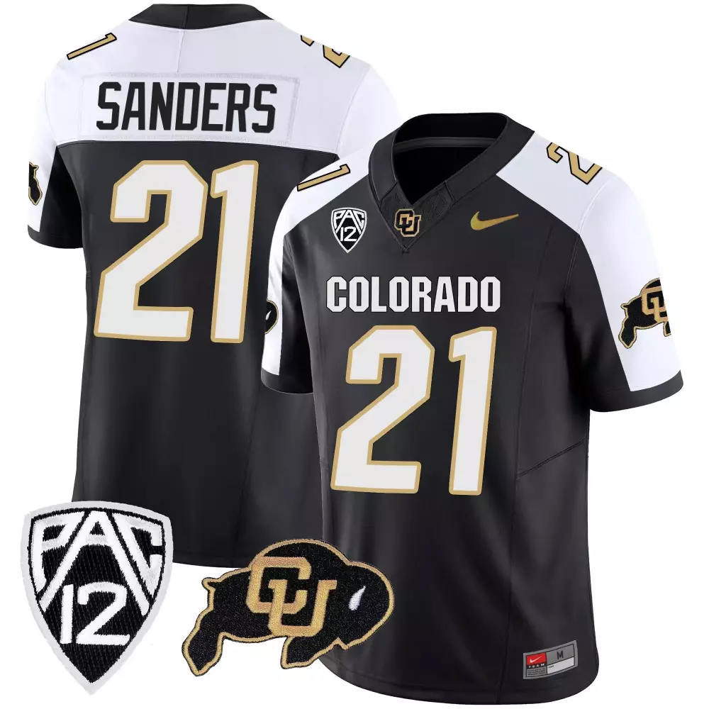 Shilo Sanders 21 Jersey Black Colorado Buffaloes Cu Buffs Men White Gold Alternate
