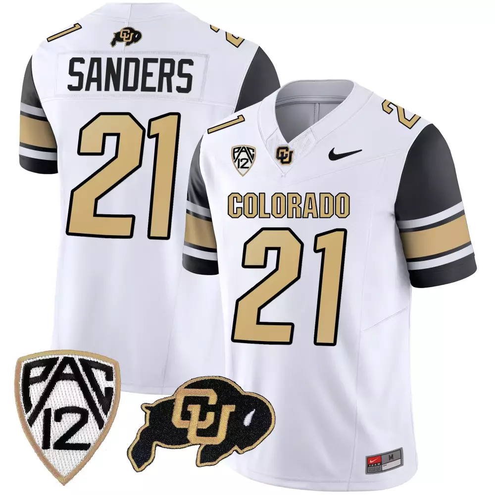 Shilo Sanders 21 Colorado Jersey White Buffalo Men Black Gold Vapor Limited v3 All