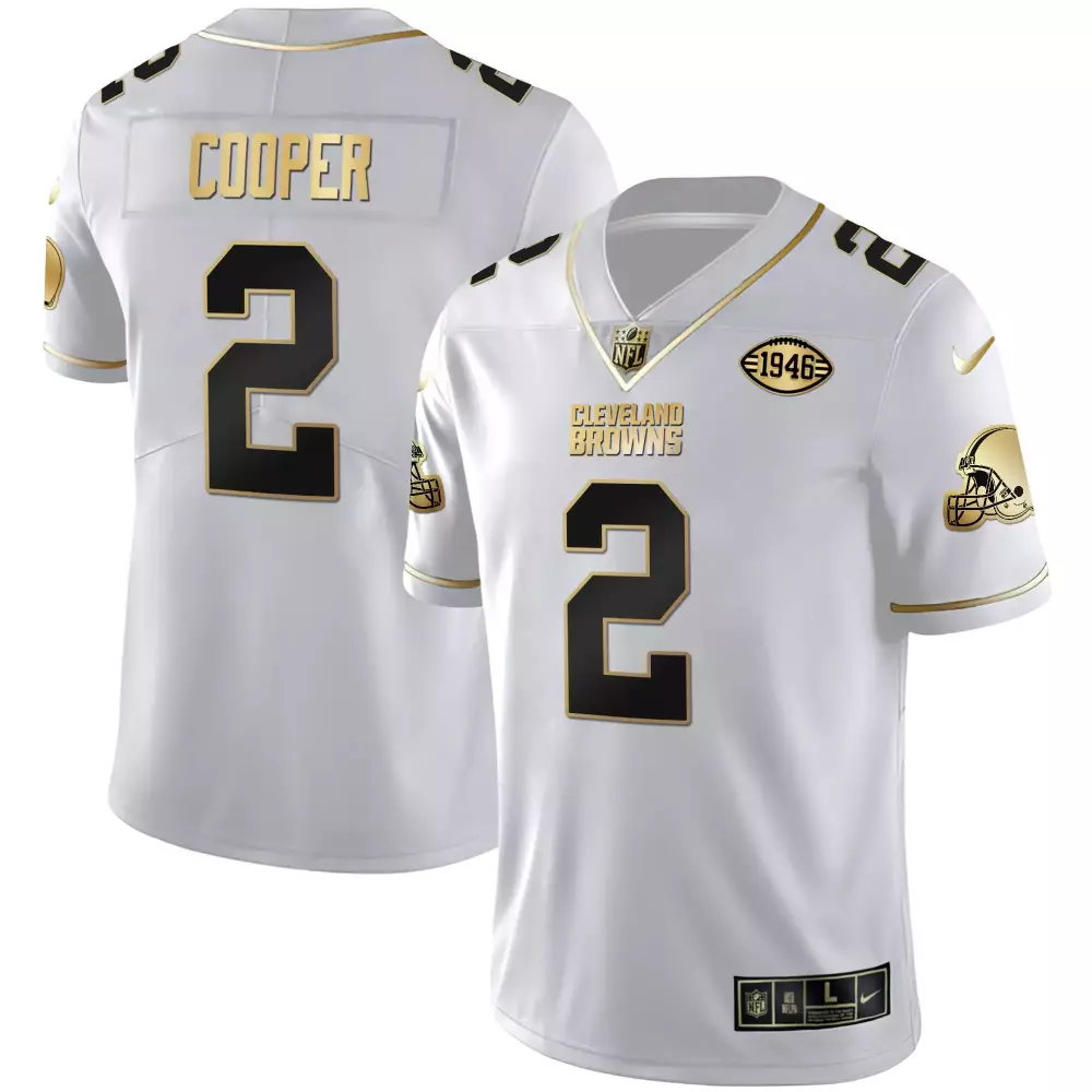Amari Cooper 2 Cleveland Browns Jersey White 1946 Anniversary Men NFL Alternate Black