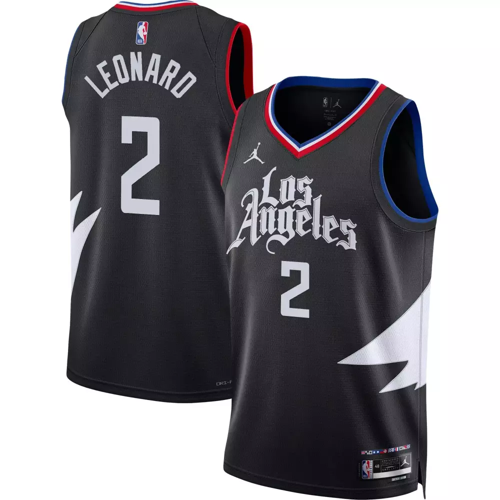 Kawhi Leonard 2 Jersey Black Los Angeles Clippers Men Statement White Red Blue Swingman