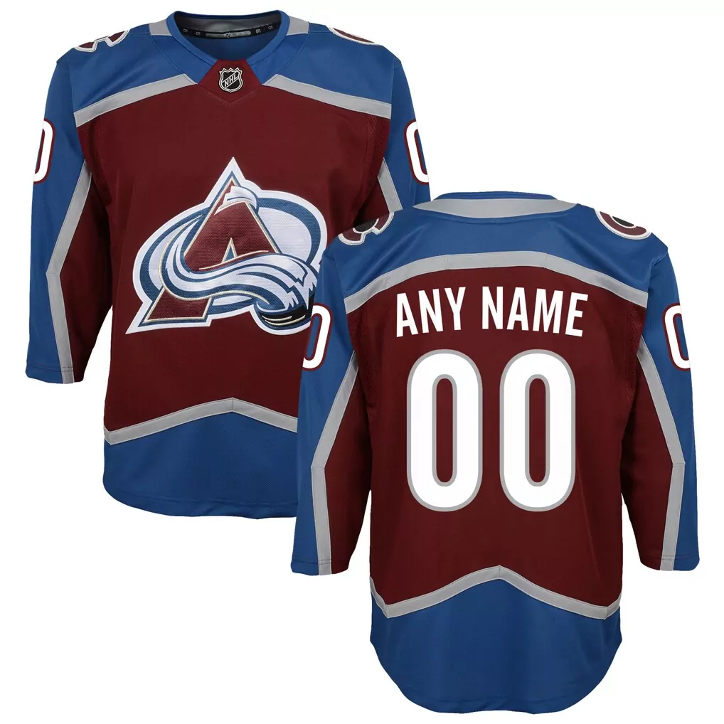 Colorado Avalanche Jersey Maroon Men Blue Silver Home Premier Custom