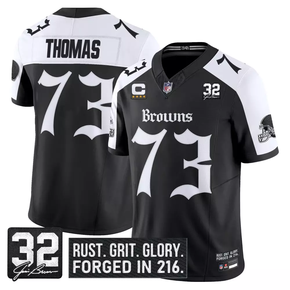 Daniel Thomas 73 Browns Jersey Black Rust. Grit. Glory. Forged In 216. Men Player