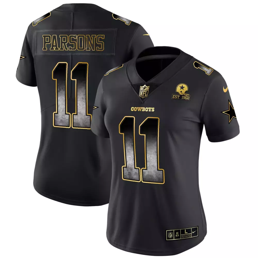 Micah Parsons 11 Cowboys Jersey Black Est. 1960 Men Gold Vapor All Stitched
