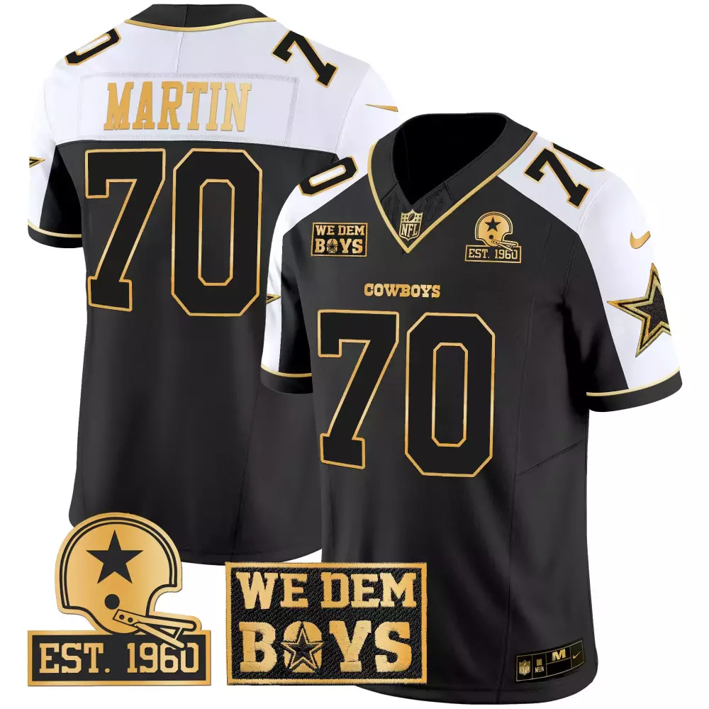 Zack Martin 70 Dallas Cowboys Jersey Black We Dem Boys 2023 Men Nike NFL White Gold