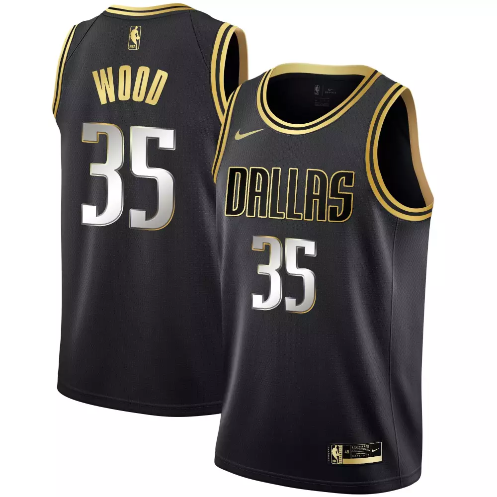 New Amp 35 Dallas Mavericks Jersey Black Men Gold Silver Limited All Stitched