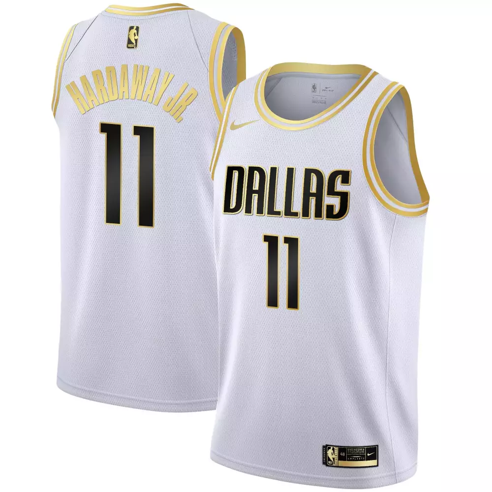 Tim Hardaway 11 Dallas Mavericks Jersey White Men Team Black Gold Stitched