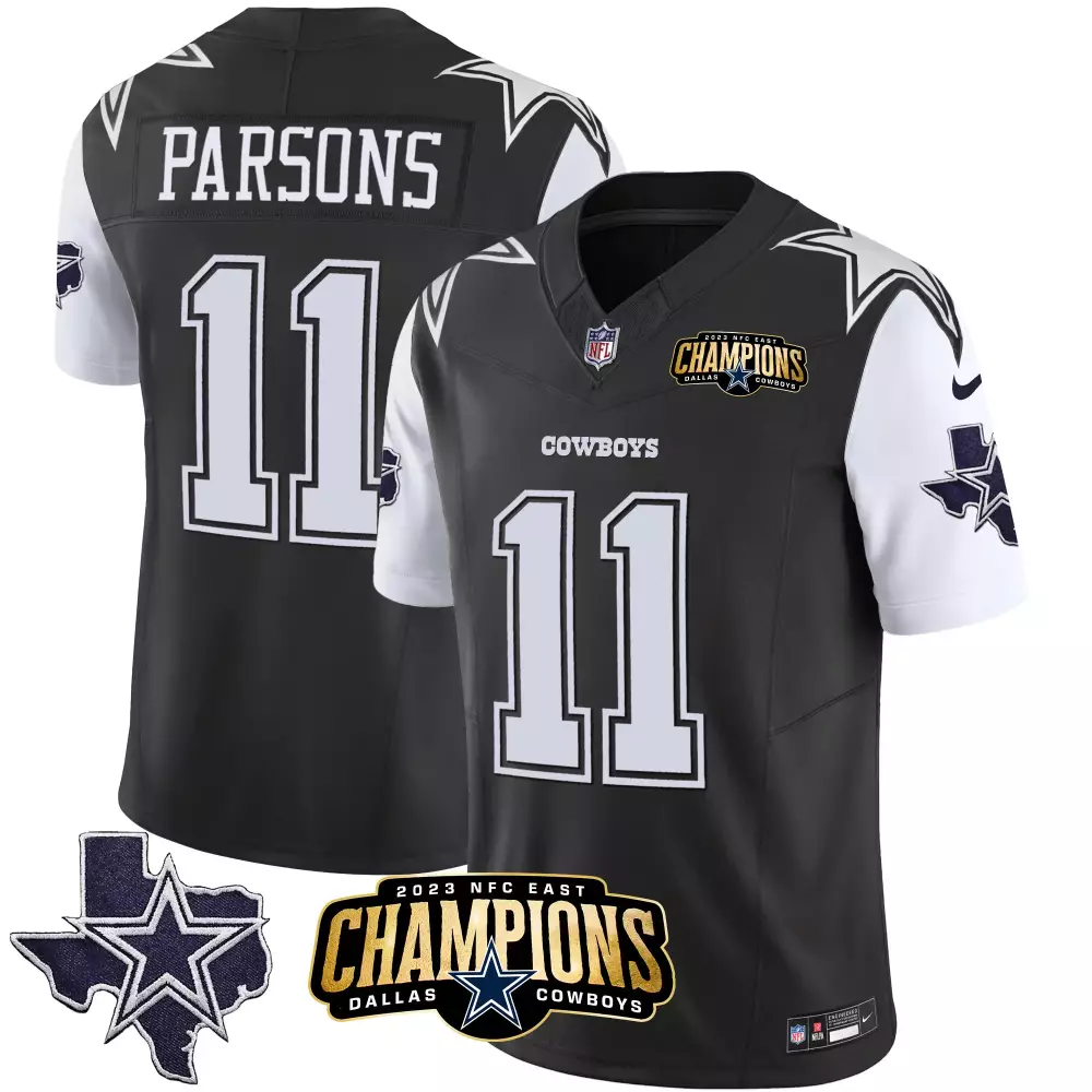 Micah Parsons 11 Dallas Cowboys Jersey Black 2023 NFC East Champions Men Alternate