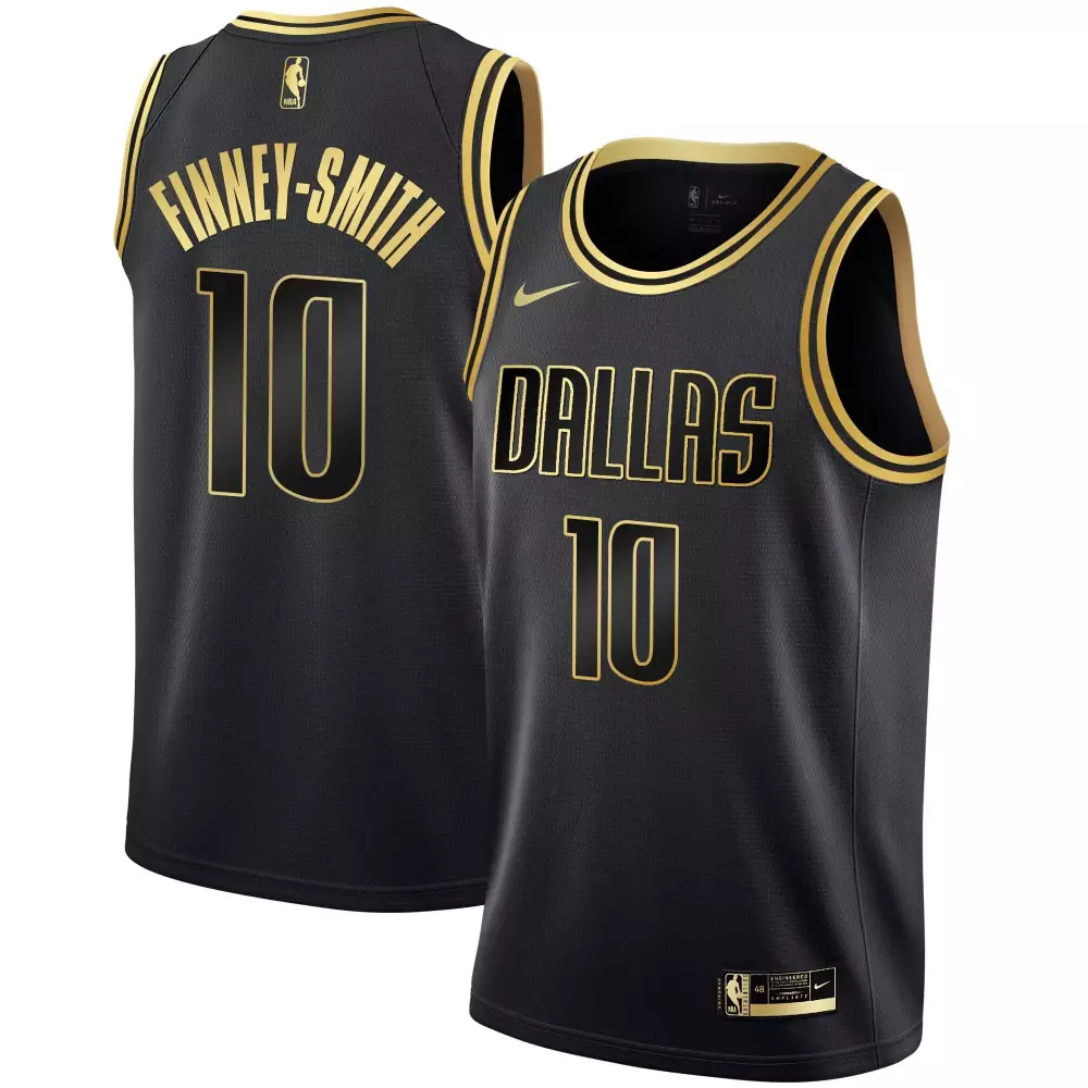 Dorian Finneysmith 10 Jersey Black Dallas Mavericks Men Player Gold Limited All Stitched