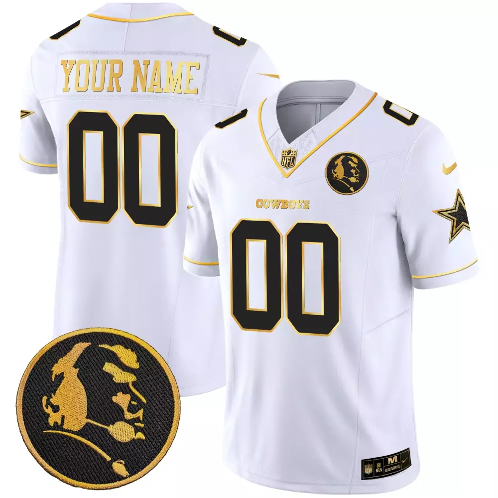 Custom Cowboys Jersey White Washington Redskins Dallas Star Men Black Gold Vapor