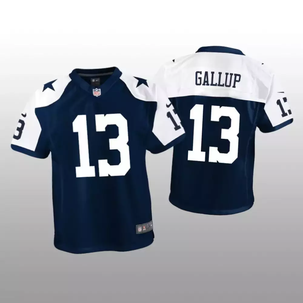Michael Gallup 13 Dallas Cowboys Jersey Navy Blue Men White
