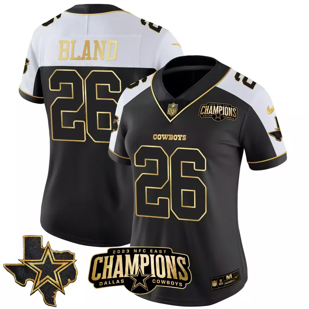 Daron Bland 26 Cowboys Jersey Black 2023 NFC East Champions Texas Star Men Standard