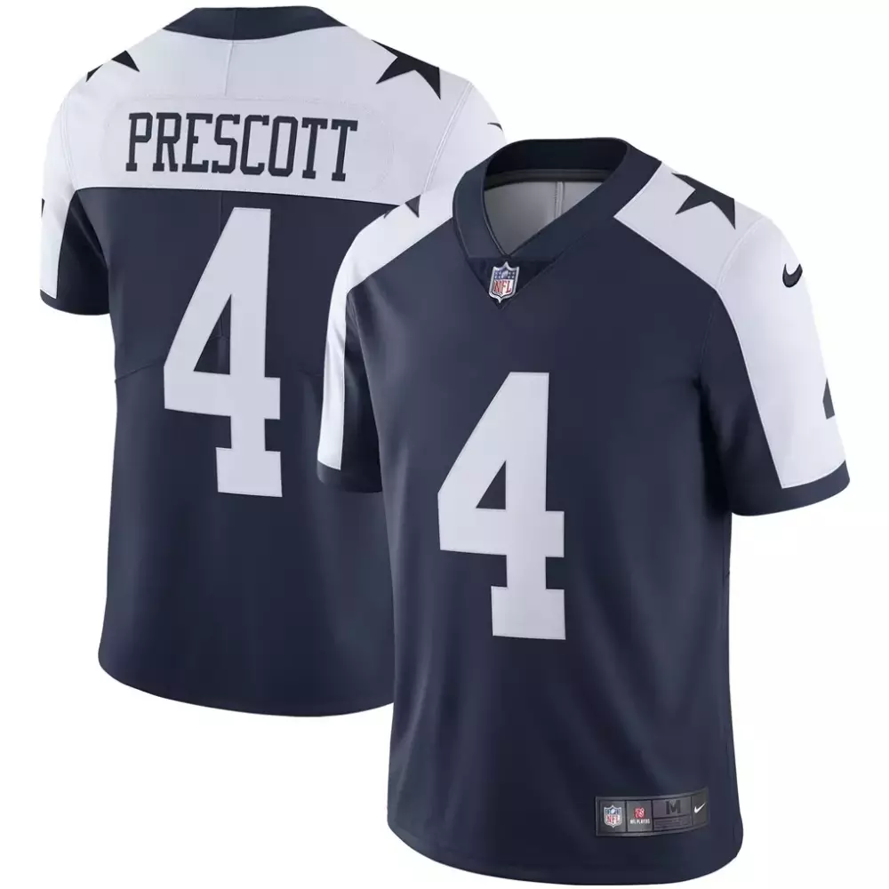 Dak Prescott 4 Dallas Cowboys Jersey Navy Blue Men Game White Alternate Vapor Limited