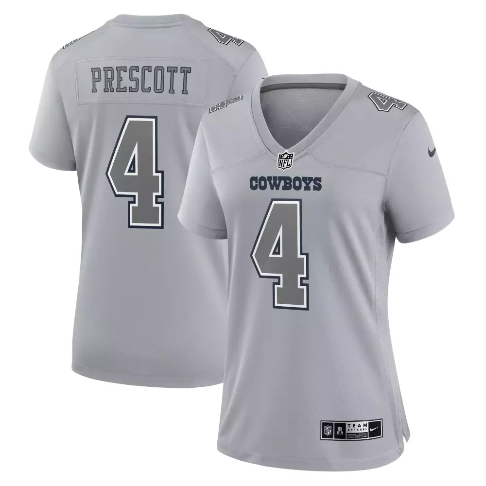 Dak Prescott 4 Cowboys Jersey Grey Women Replica Alternate Navy White