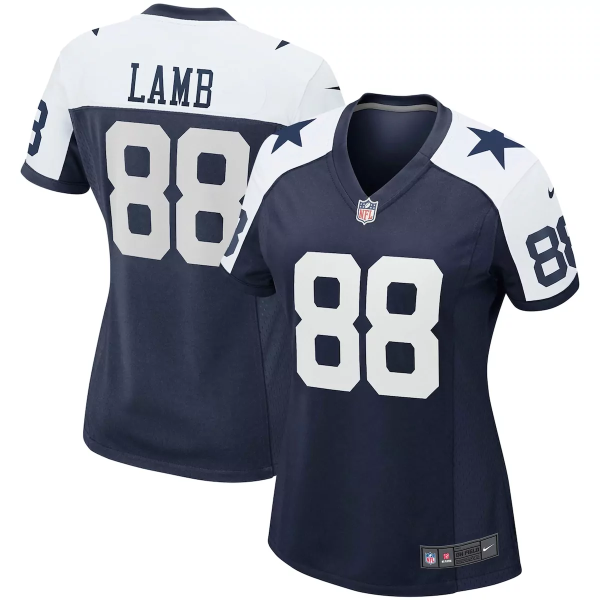 Ceedee Lamb 88 Dallas Cowboys Jersey Navy Blue Women Replica White Alternate Game