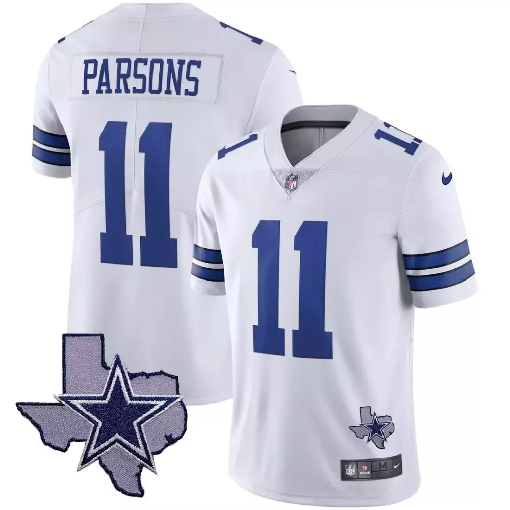 Micah Parsons 11 Dallas Cowboys Jersey White Texas Star Men Blue Vapor All Stitched