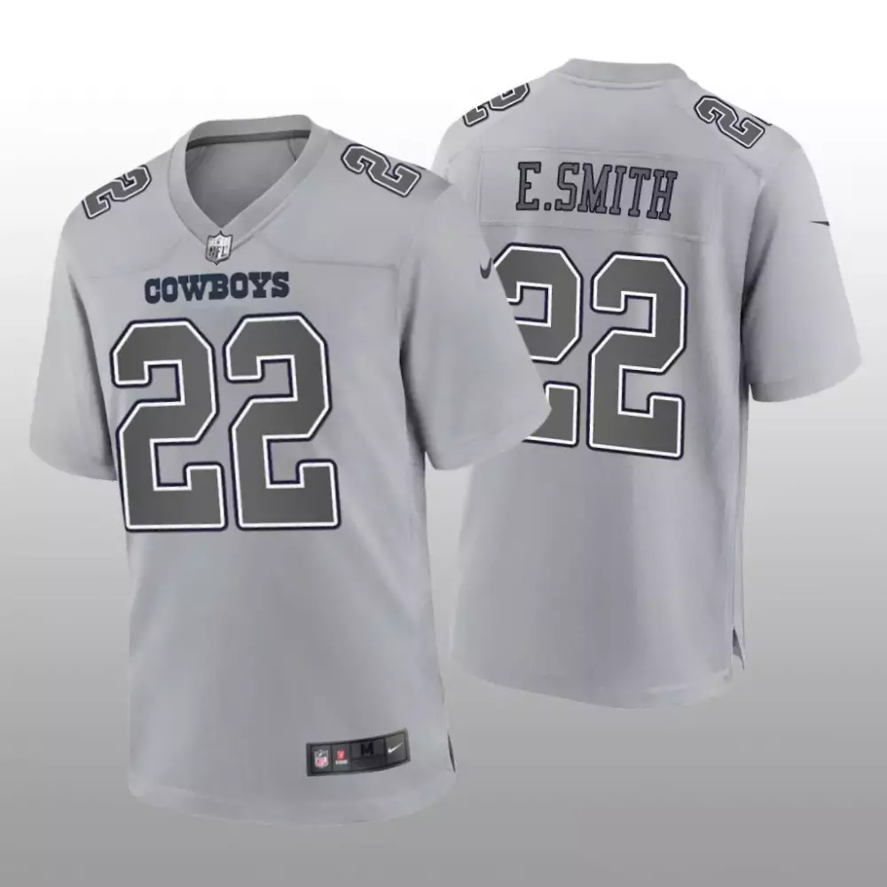 Emmitt Smith 22 Cowboys Jersey Gray Men Dark White
