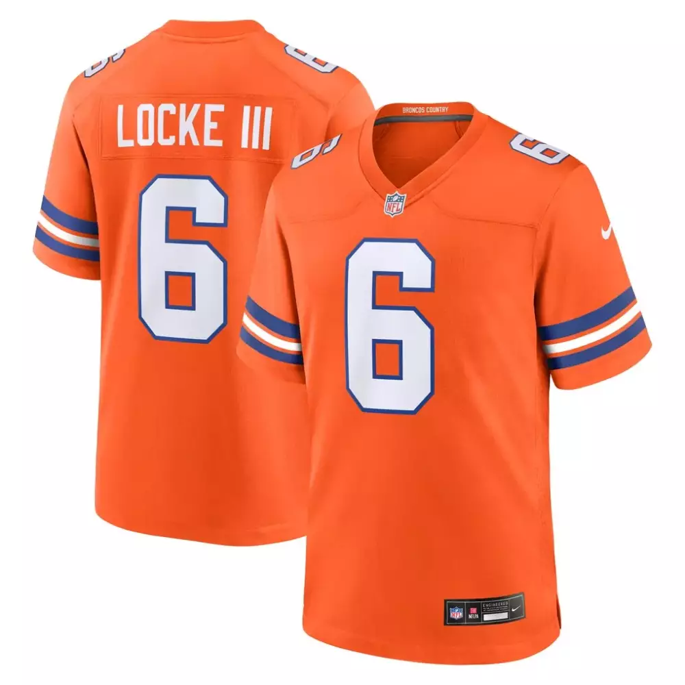 Walker Iii 6 Denver Broncos Jersey Orange Men Replica White Blue Alternate Game