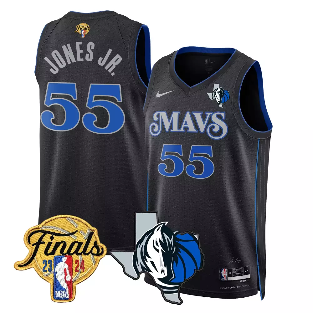 Derrick Jones Jr. 55 Jersey Black NBA Finals Dallas Mavericks 2023-2024 Texas 2023