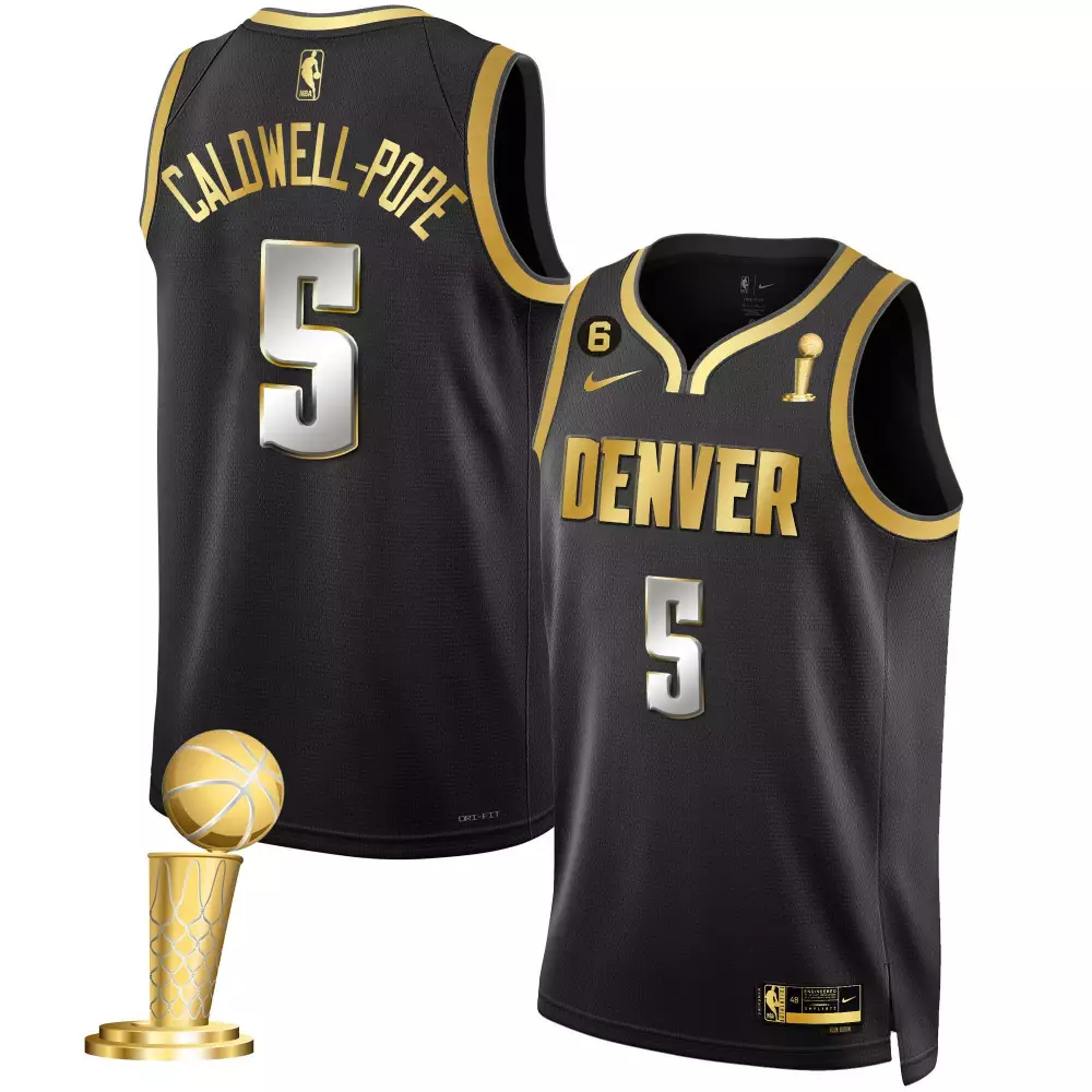 Caldwellpope Collection 5 Jersey Black NBA Championship Denver Nuggets Trophy Men