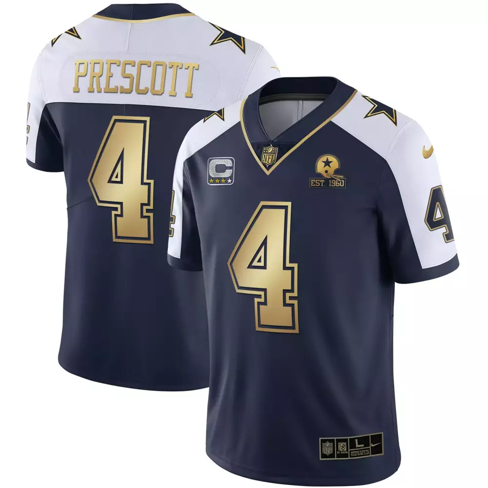 Dak Prescott 4 Dallas Cowboys Jersey Navy 2021 Color Rush (captain's Patch) Men White