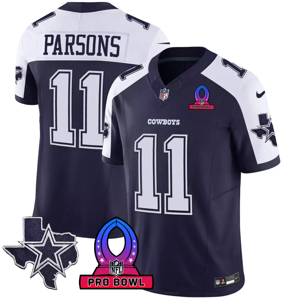Micah Parsons 11 Cowboys Jersey Navy Pro Bowl Men White Alternate Vapor All Stitched