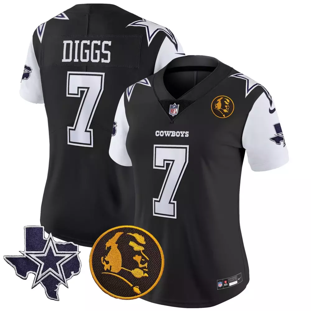 Trevon Diggs 7 Cowboys Jersey Black Texas Star Men Alternate White Navy Vapor All