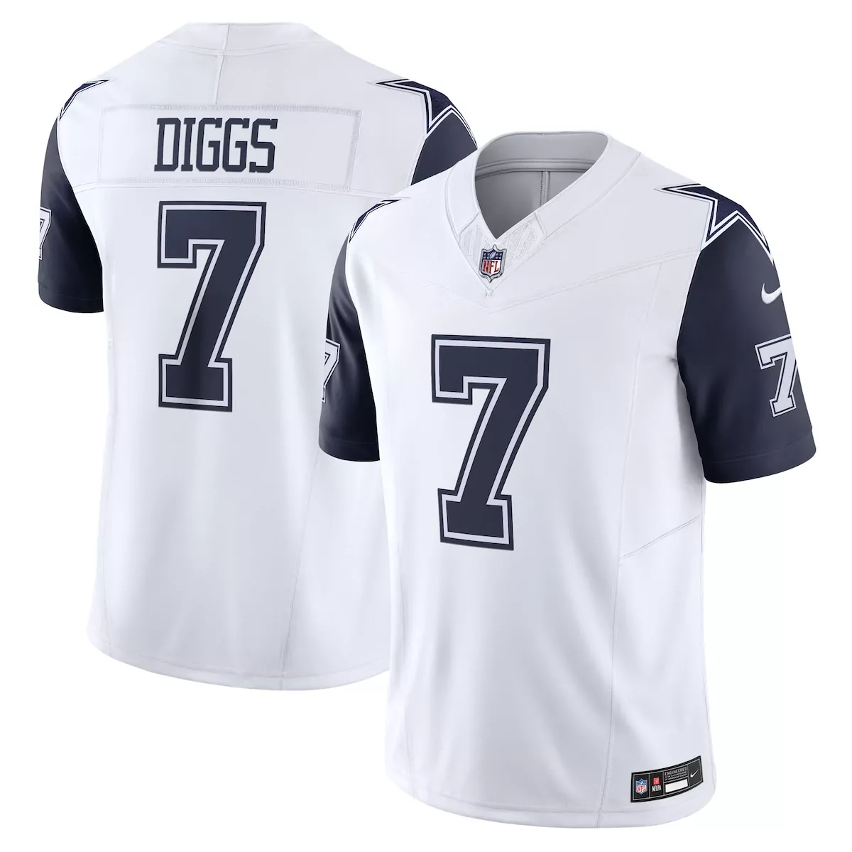 Trevon Diggs 7 Dallas Cowboys Jersey White Men Standard Navy Blue Vapor Limited
