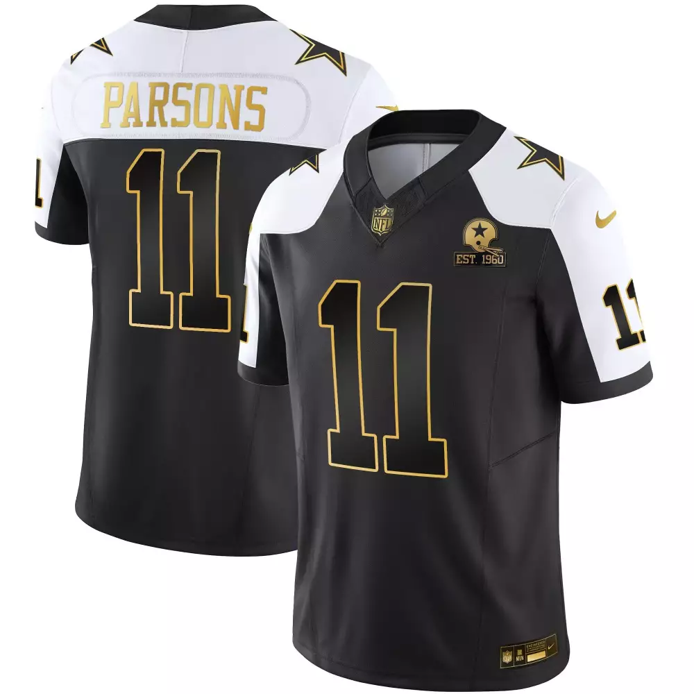 Micah Parsons 11 Dallas Cowboys Jersey Black Navy Blue Star Men Alternate White Gold